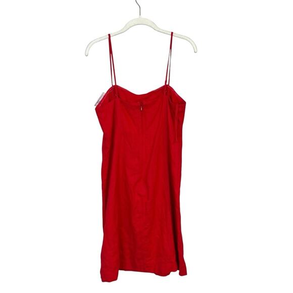 NWT Gap Linen Blend Mini Dress TALL in Slipper Red sz S *TALL Sleeveless Strappy - Picture 4 of 10